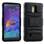 Wholesale Samsung Galaxy Note 4 TPE Armor Shell Holster Combo Belt Clip (Black)